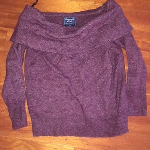 Off shoulder burgundy sweater